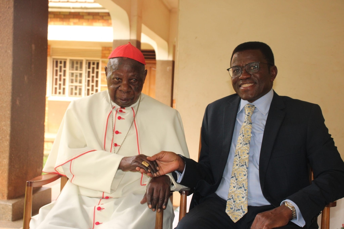 His Majesty the Kabaka congratulates Cardinal Emmanuel Wamala on 30 years of service as Cardinal